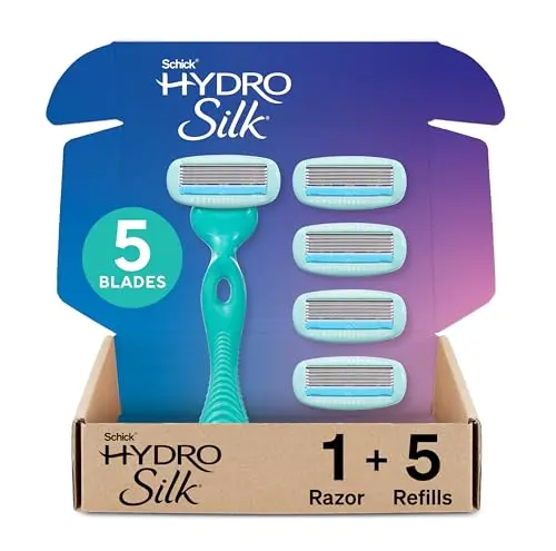 Schick Hydro Silk Ultra Sensitive women's razor with 5 blades and hydra-boost serum