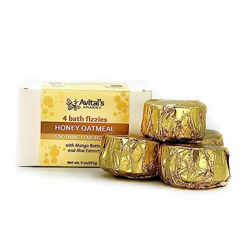 Avital's Lavender Lemongrass Honey Oatmeal Bath Fizzies for dry sensitive skin