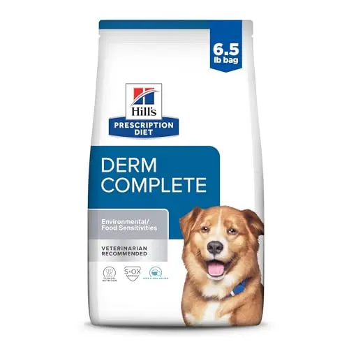 Hill's Prescription Diet Derm Complete dry dog food bag for skin and food sensitivities