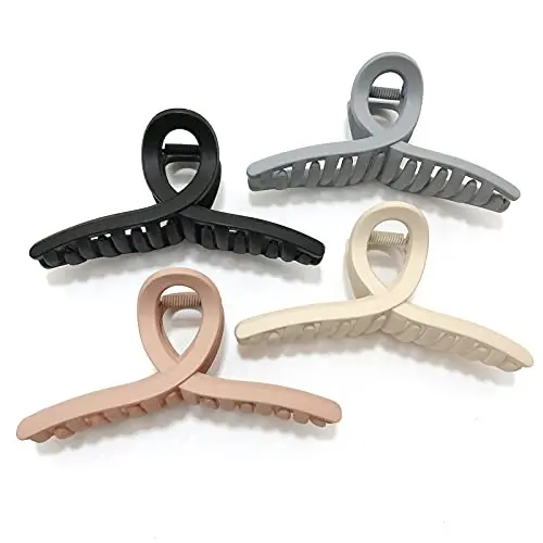 Nalodu large matte jaw butterfly hair claw clips four-pack