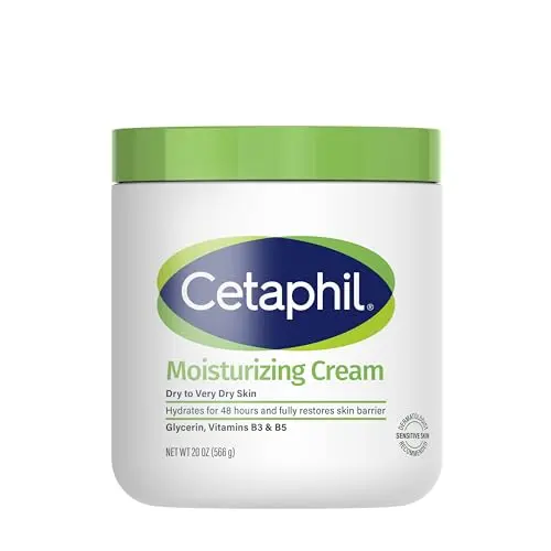 Cetaphil Face & Body Moisturizing Cream tub for dry sensitive skin
