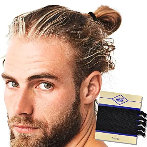 HAVHAF wide flat knotted hair ties designed for men with long hair