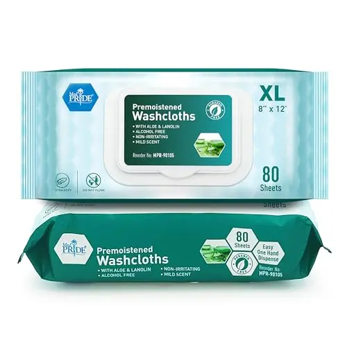 MED PRIDE Disposable XL Premoistened Washcloths package