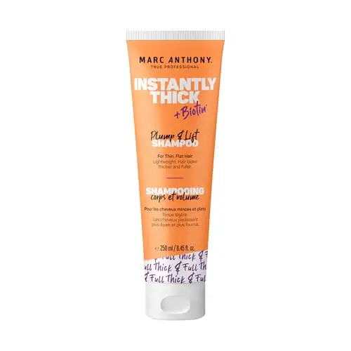 Marc Anthony Hair Thickening Shampoo bottle with a creamy texture