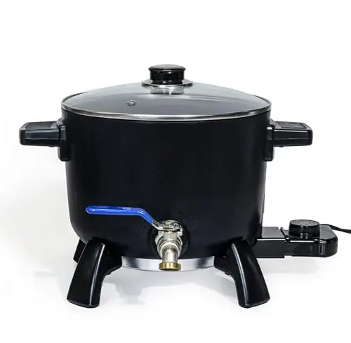 Aroparc stainless steel wax melting pot with ball valve spout