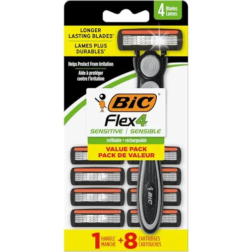 BIC Flex 4 Refillable Razors for Men with 7 Cartridges