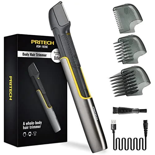 PRITECH body hair trimmer for men with extendable arm