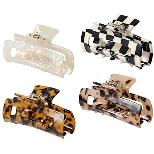 SL Sursarbelor acetate hair banana barrettes in mermaid and leopard prints