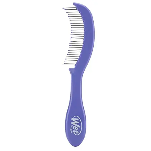 Wet Brush Custom Care purple detangling comb for thin hair on a table