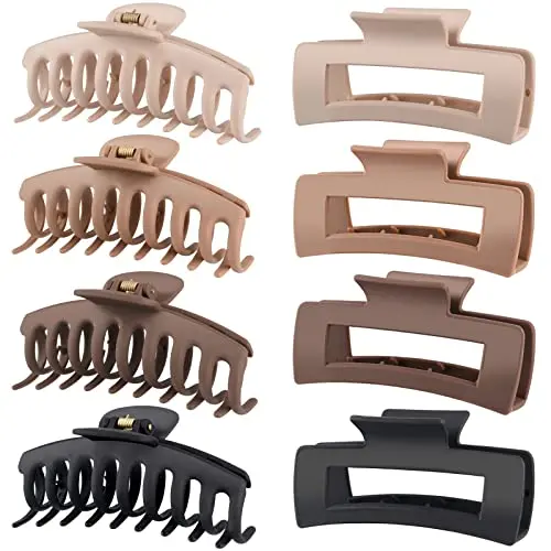 LuSeren 4.3-inch matte banana claw hair clips in neutral colors
