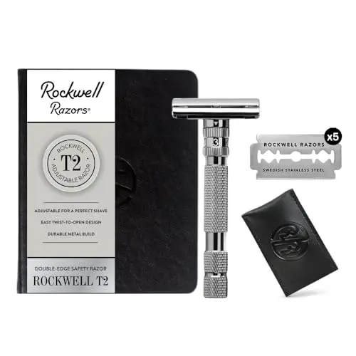 Rockwell T2 adjustable safety razor in gunmetal chrome finish