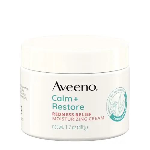 Aveeno Calm + Restore Redness Relief Facial Cream jar