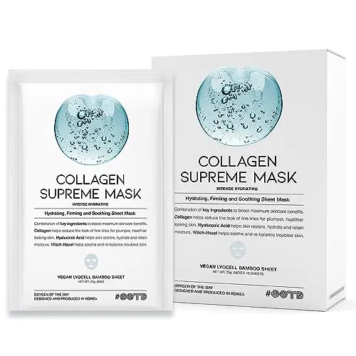 #OOTD Collagen Hydrating sheet mask package with clean minimalist design