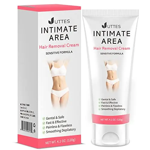 Gentle intimate area hair removal cream for underarms and bikini line