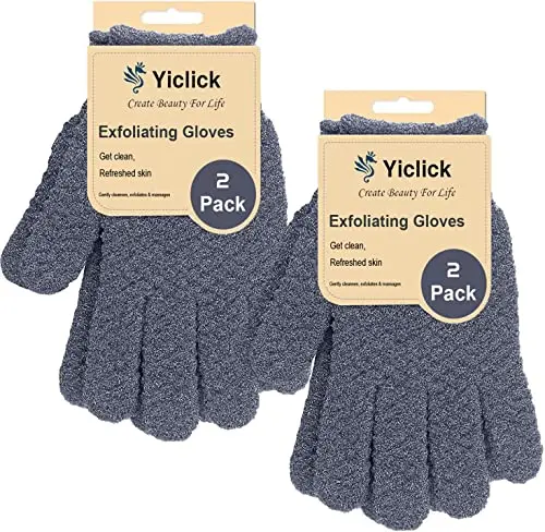 Yiclick pack of four grey heavy exfoliating gloves