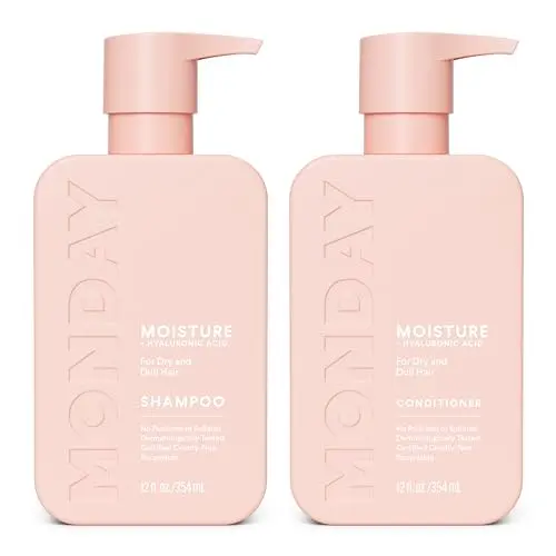 MONDAY HAIRCARE Moisture Shampoo and Conditioner pink bottles set