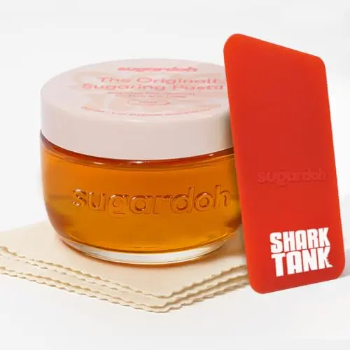 Sugardoh sugar waxing kit with jar, applicator, and cloth strips