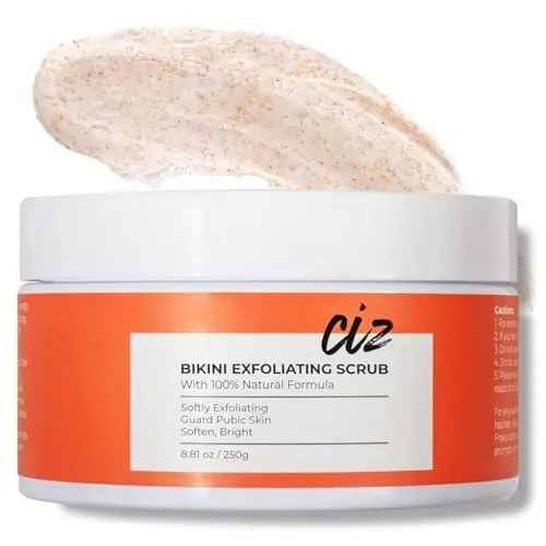 CIZ Bikini Area Exfoliator sugar scrub jar