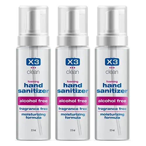 X3 Clean Foaming Hand Sanitizer 3-pack of travel bottles