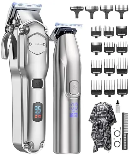 Jack and Rose silvery cordless hair clipper and trimmer set