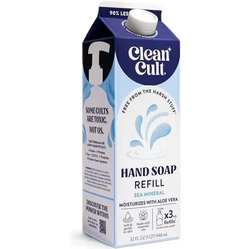 Cleancult liquid hand soap refill in paper-based packaging