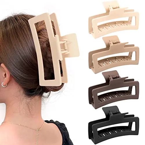 ZYTJ extra large 5-inch matte claw clips in neutral colors