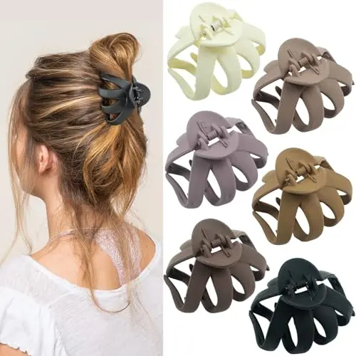 MAORULU octopus or spider design matte hair clips in neutral colors