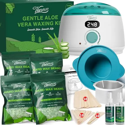 VENNCO digital wax melt warmer kit with aloe hard wax beads