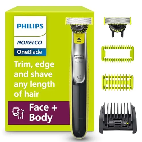 Philips Norelco OneBlade 360 shaver and trimmer with attachments
