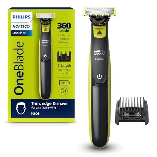 Philips Norelco OneBlade 360 electric trimmer and shaver for sensitive skin
