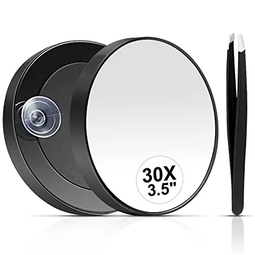 MIYADIVA small round 30X magnifying mirror with suction cups