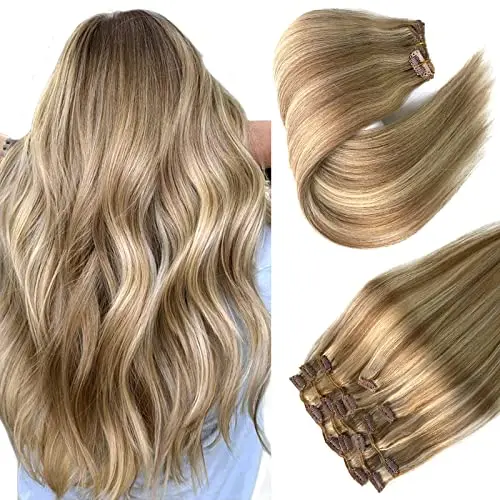 Ubetta 70 gram blonde highlight clip-in hair extensions