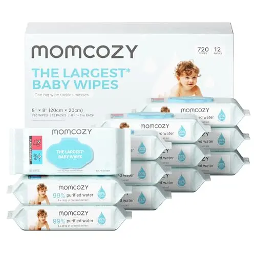 Momcozy extra large, textured baby wipes for sensitive skin
