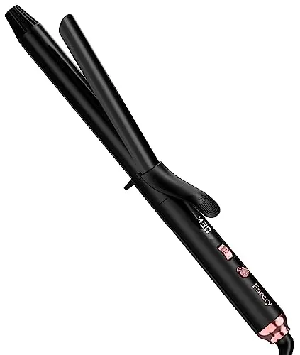 FARERY black ceramic curling iron with long barrel and digital display