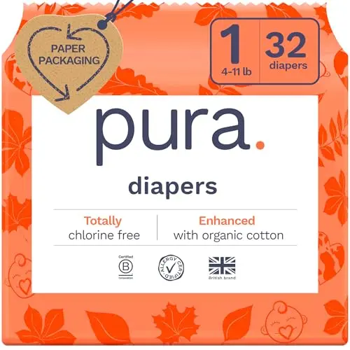Pura Hypoallergenic Diapers with organic cotton and wetness indicator