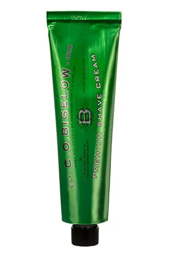 C.O. Bigelow shaving cream tube with eucalyptus and menthol