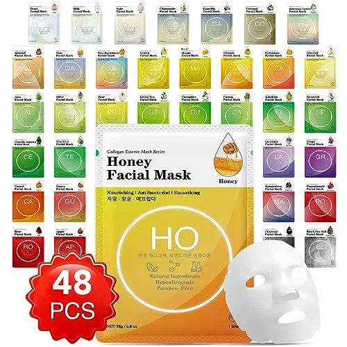 VESPRO 48-pack bulk collagen essence sheet masks