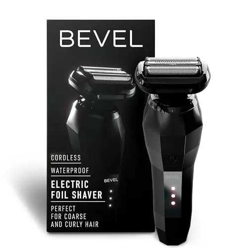Bevel Electric Foil Shaver in black on a grey background