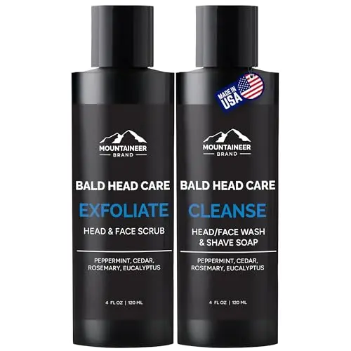 Mountaineer Brand Bald Head Exfoliator & Shampoo bottle
