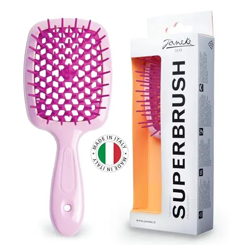 Janeke Superbrush Detangling Brush in Lilac and Fuchsia