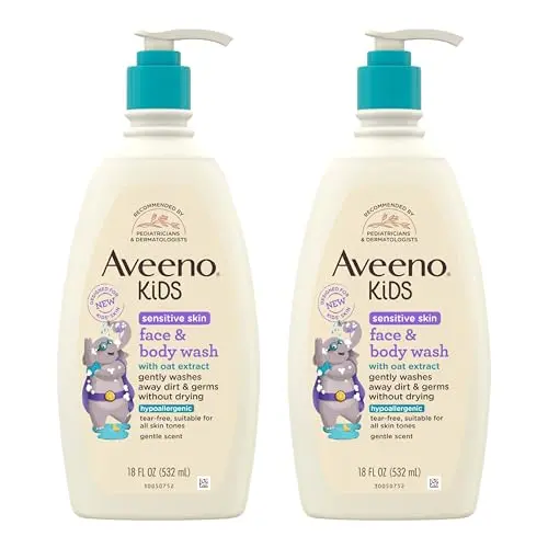 Aveeno Kids Sensitive Skin Face and Body Wash twin pack with oat extract