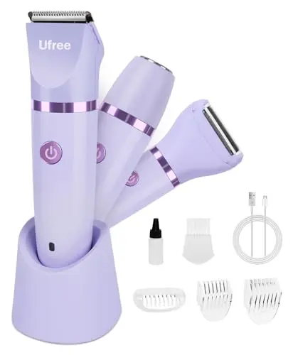 Ufree purple waterproof electric bikini and body hair trimmer for women