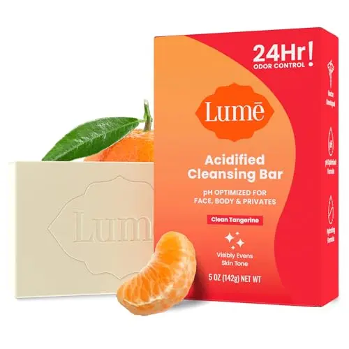 Lume Acidified Cleansing Bar in Clean Tangerine scent