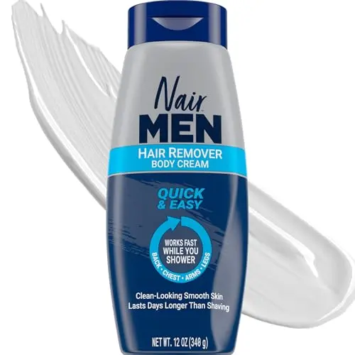 Nair Men Hair Remover Body Cream bottle with blue and white packaging