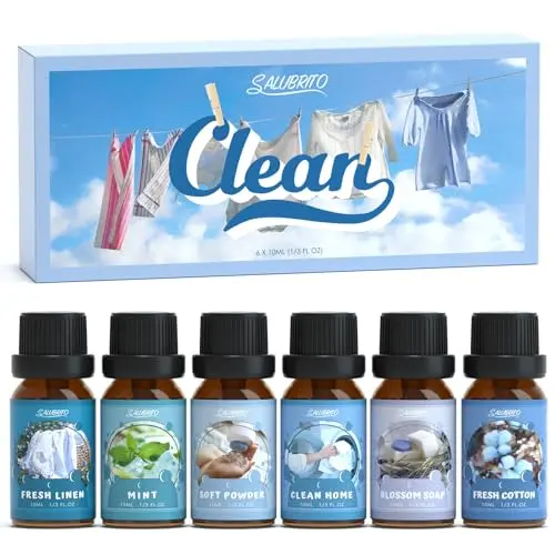 SALUBRITO Clean Fragrance Oils Set with six clean-scented oils in a box