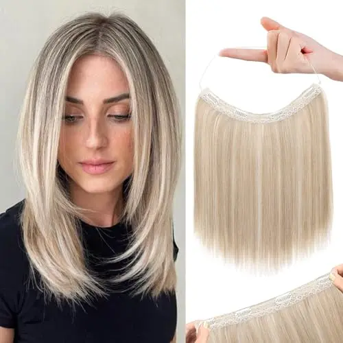 REECHO invisible wire hair extensions with lace weft