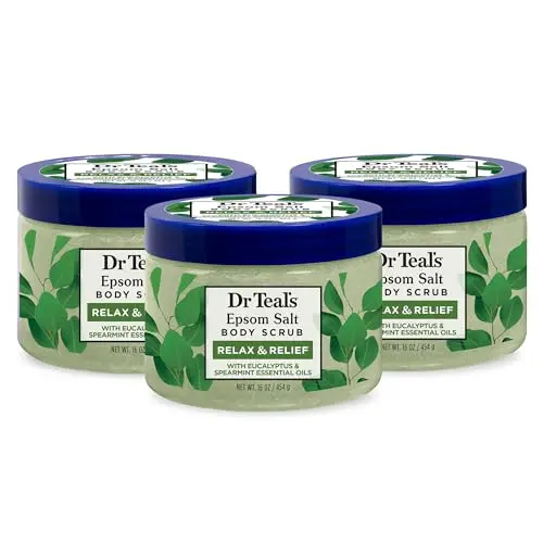 Dr Teal's Eucalyptus & Spearmint Epsom Salt Body Scrub three-pack