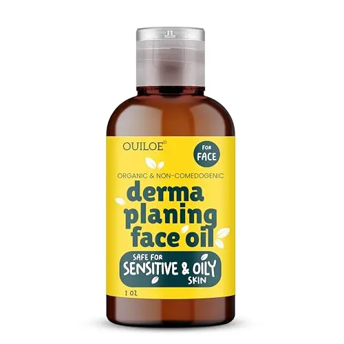 Ouiloe Dermaplaning Oil for Oily Skin in clear bottle