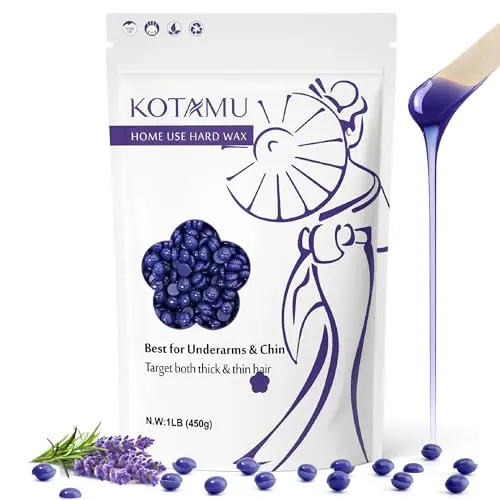 KOTAMU Lavender Hard Wax Beads in a bag for hair removal