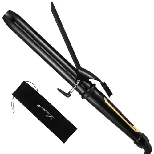 LANVIER 1.25 inch extra long barrel curling iron with clamp